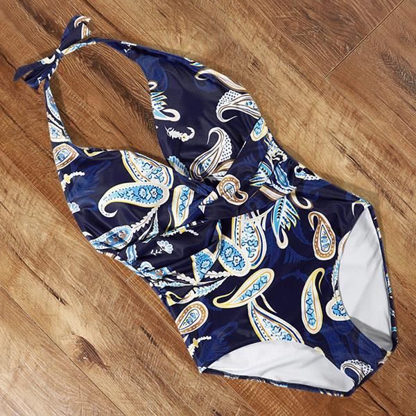 Maillot De Bain 1 Pièce Tankini Femme Grossesse - Dos Nu - Imprimé Floral - Vert - Taille Medium