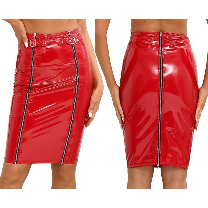 Jupe femme - crayon taille haute pour mi longues - FRIMRe Red - Cdiscount Pr??t-?�-Porter