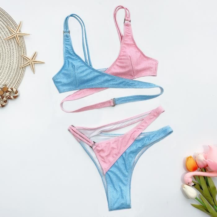 Bikini 2 Pièces Femme Brésilien Triangle - Imprimé Floral - Neuf Avec étiquettes