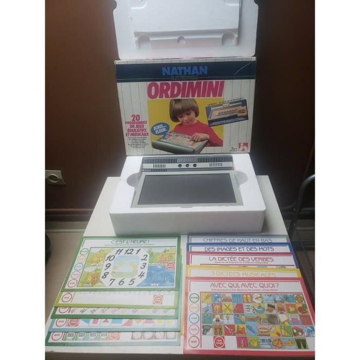 ORDIMINI NATHAN ORDINATEUR ENFANT RETRO VINTAGE JEU ELECTRONIQUE EDUCATIF ET MUSICAL + 20 