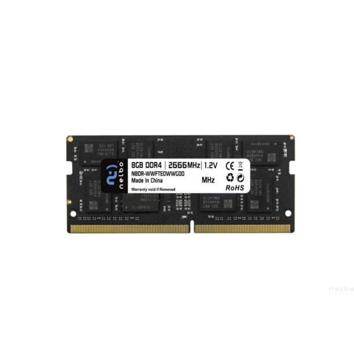 Memoire RAM 8 Go sodimm DDR4 2666 Mhz NELBO original pour ordinateur portable edition noire produit neuf Cdiscount Informatique