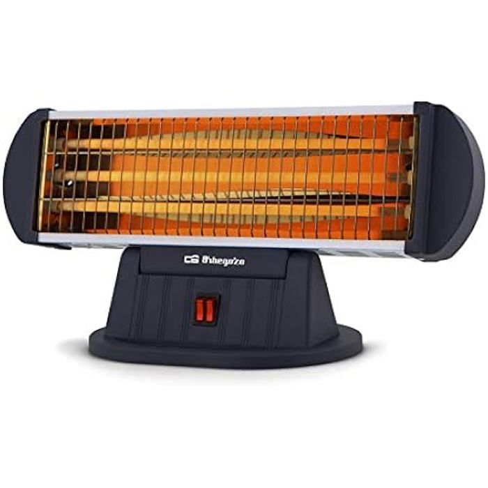 Poêle à quartz Orbegozo BP 0204 - 3 niveaux de puissance - Chaleur instantanée - Système anti-basculement 1200 W