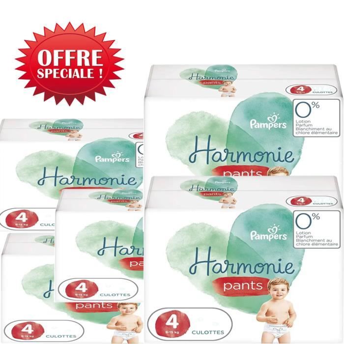 Pampers Pants Taille 4 Harmonie - 190 Couches-Culottes (9-15 Kg) - Confort Et Protection Naturelle
