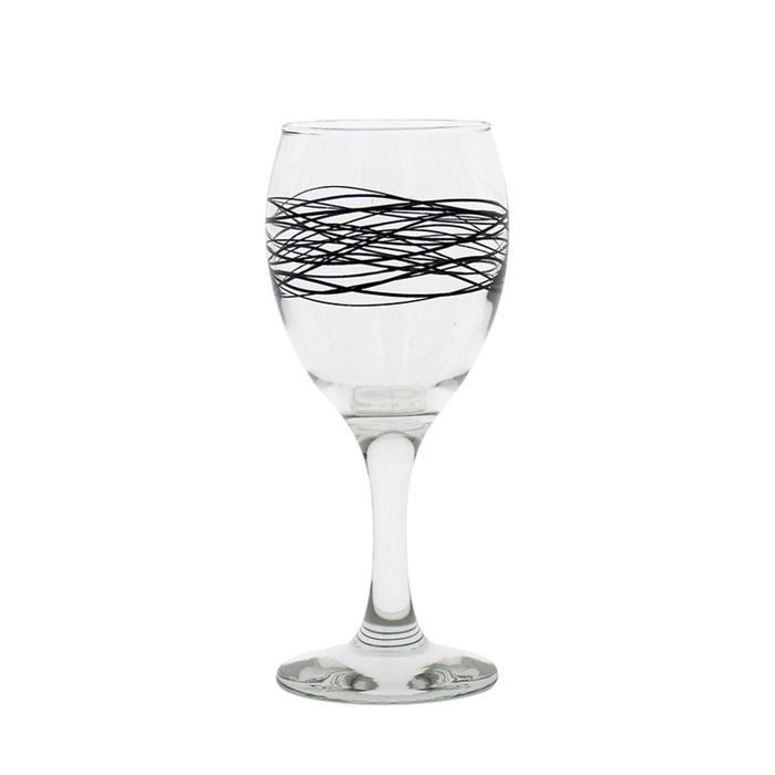 lot 6 verres a pied eau 24 5cl serpentin noir cdiscount maison