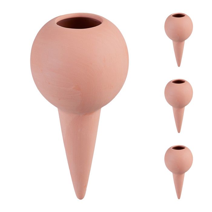 Relaxdays Lot De 4 Cônes Arrosage Automatique Terre Cuite – Pour Bouteilles 1,5 L – Plantes Intérieur & Extérieur