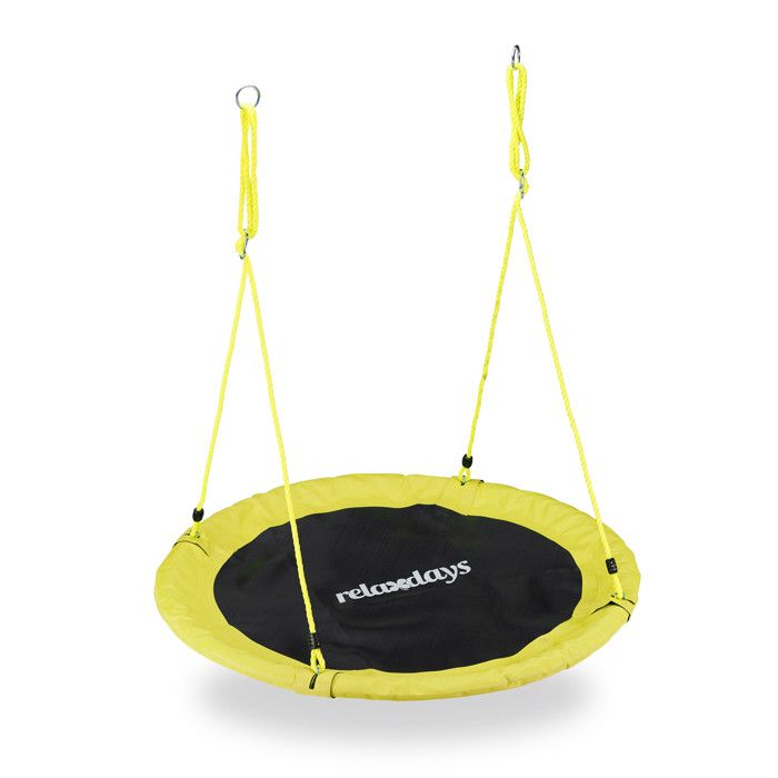Photo de relaxdays-balancoire-nid-doiseau-rond-110-cm-a-suspendre-enfant-adulte