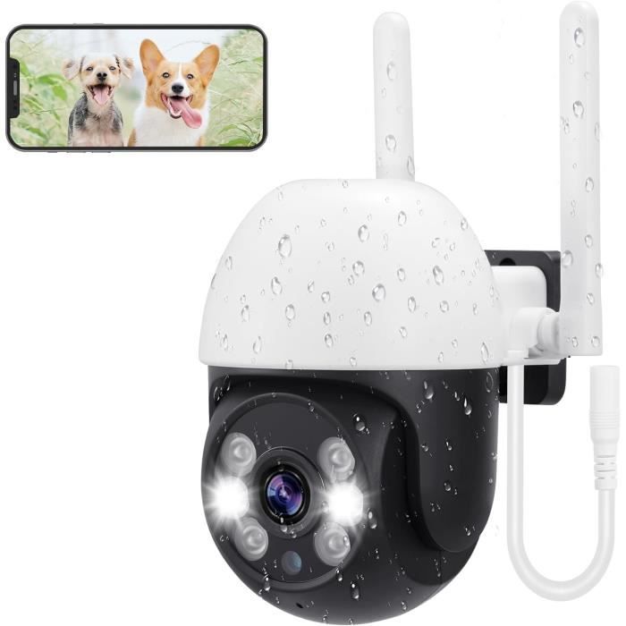2 Caméras De Surveillance Solaire Extérieure 2K SEHMUA - WiFi, 360° PTZ, Vision Nocturne Couleur, Détection PIR