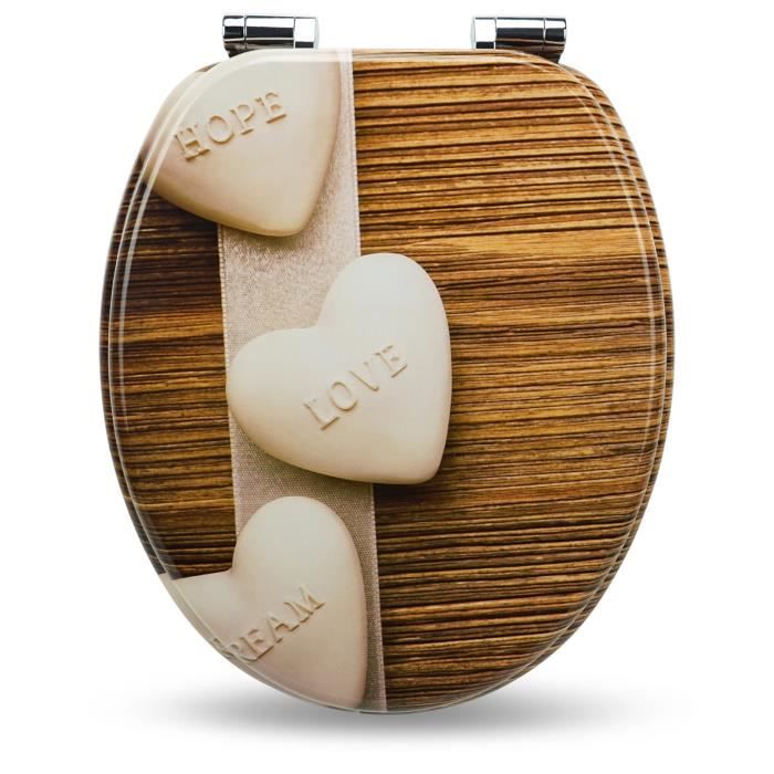 Abattant wc en bois avec frein de chute sales