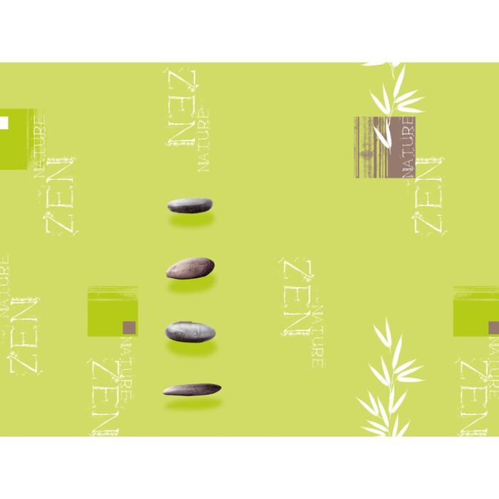Tre Zen Toile ciré;e au mè;tre ZEN NATURE Anis - Cdiscount Maison