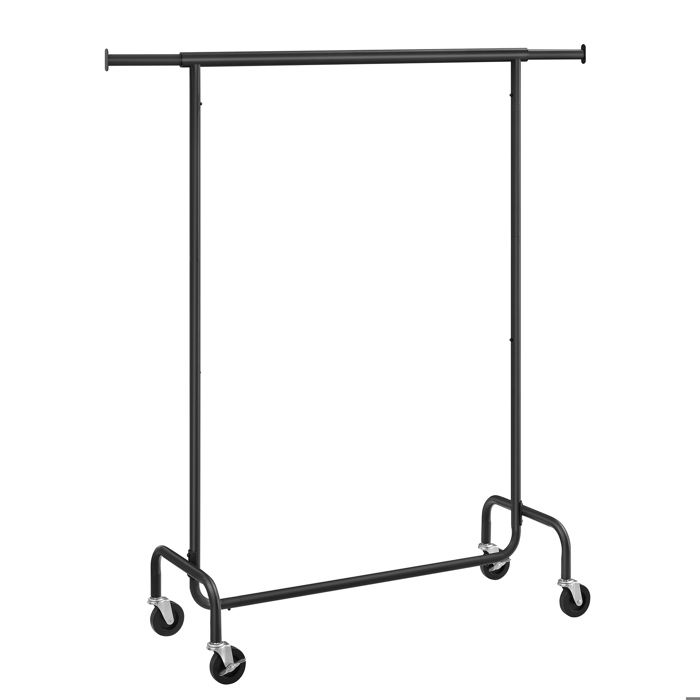 Portant à Vêtements avec Roulettes SONGMICS - Capacité de Charge 136 kg - Noir Mat