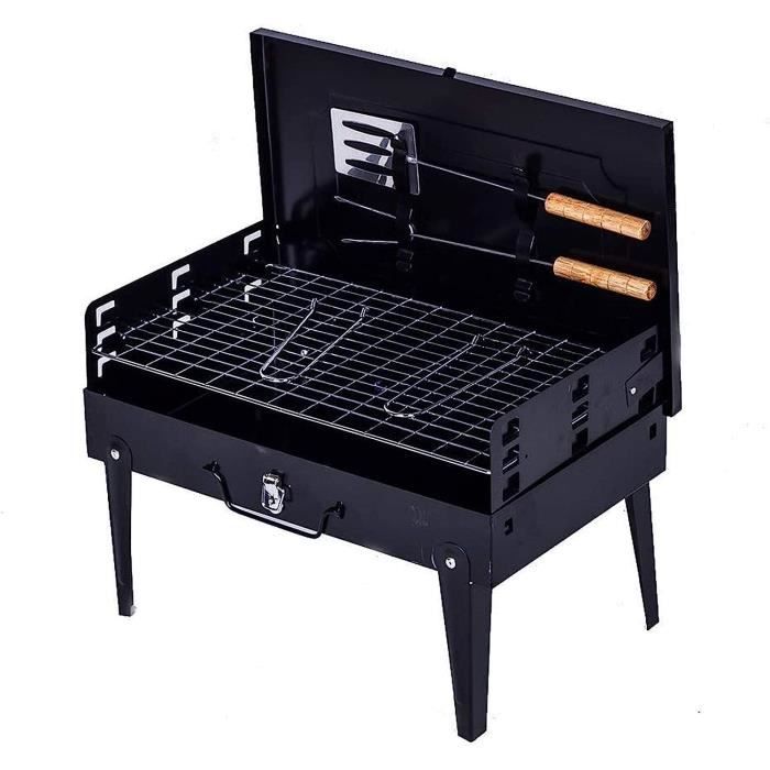 U-MISS Barbecue portable à charbon en acier inoxydable