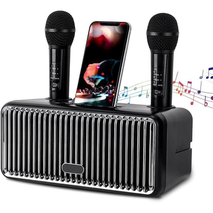 Microphone Bluetooth Sans Fil Karaoké Machine Portable Karaoké Mic  Haut-Parleur Système de Microphone Sans Fil