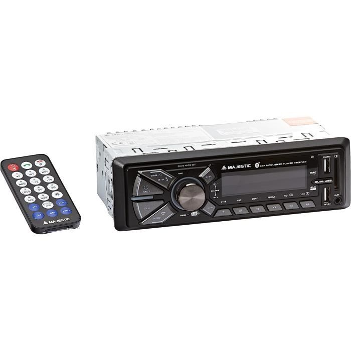 Majestic DAB-442 BT Autoradio RDS FM stéréo, Dab+ PLL, Bluetooth, Double  USB, entrée SD - AUX-in, 180W (45 W x 4 canaux), [258] - Cdiscount Auto