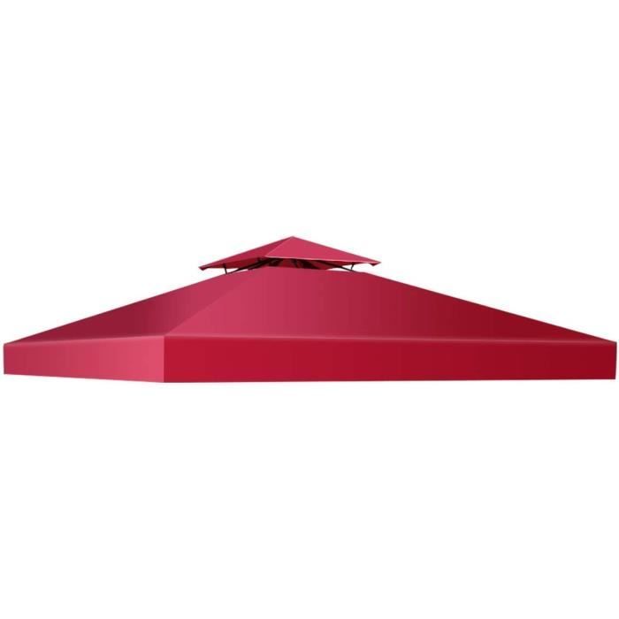 Toile De Remplacement Pour Tonnelle 3x3m - Polyester 300D Anti-UV - Double Couche Ventilation - Imperméable