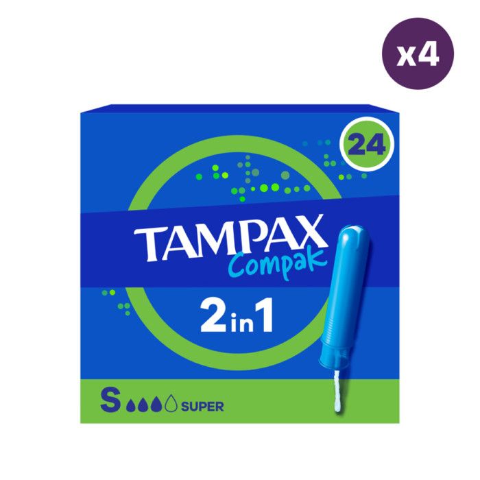 4x24 Tampax Compak Super Tampons Avec Applicateur Cdiscount Au quotidien