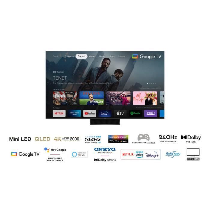 TV QLED TCL 75 pouces 4K UHD - Google TV