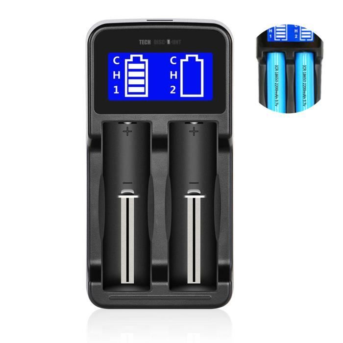 TD® chargeur piles rechargeable universel aaa aa intelligent LCD batteries rapide photos 2 emplacements c telecommande usb