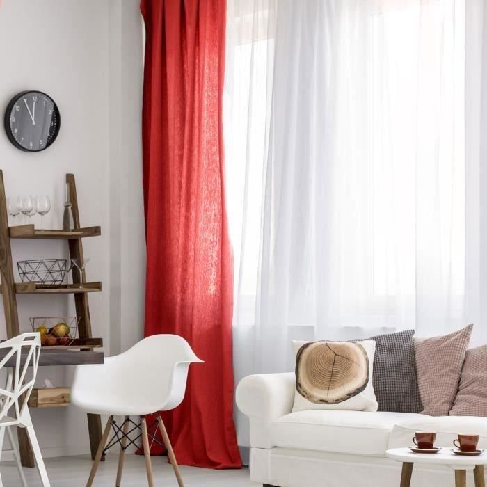 Voilage First - 140x250 cm - Rouge