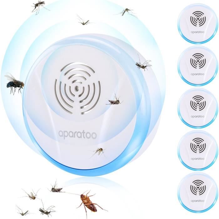 Lot De 6 Répulsifs à Ultrasons - Éloigne Moustiques, Souris, Cafards Sans Produit Chimique