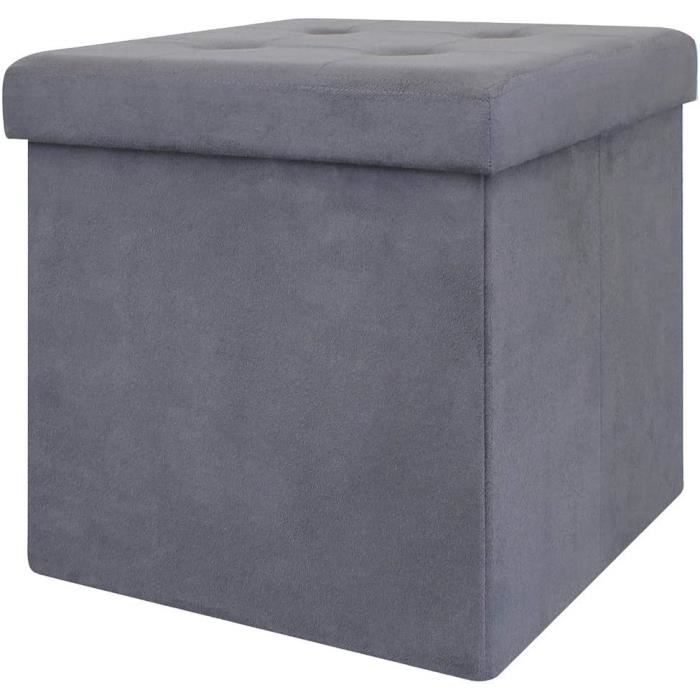 Pouf Rangement Licorne Gris Love IT STOR IT - Pliable Confortable 35x35x35cm Jusqu'à 150kg