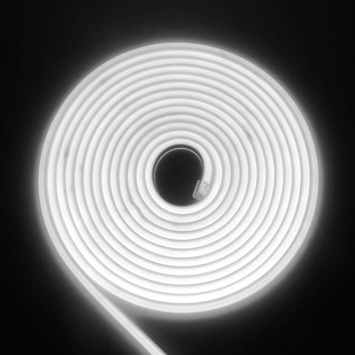 Ruban LED Neon 5V RGB - 108 LEDs/mètre, Découpable Tous Les 5,5 Cm - Avec Boîtier Pour 3 Piles AA (piles Non Incluses) - IP65
