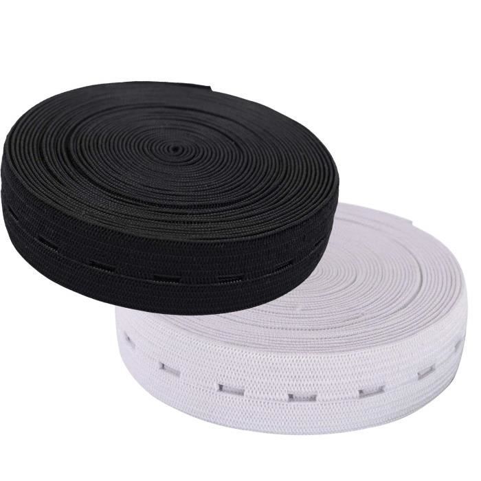 Bande Élastique Couture 8mm X 5m - Noir - Élastique Plat Pour Vêtements, DIY, Artisanat