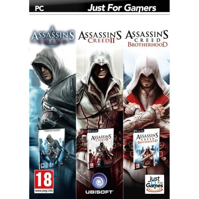 Just For Games Jeu PC - Ubisoft - Triple Pack Assassins Creed - Bundle - Action - 18+