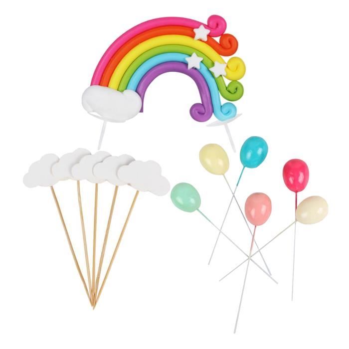 12 pièces Arc-En-Gâteau Topper Kit, Arc Ballon Gâteau D'anniversaire  Décoration pour Garçons Filles Enfants D'anniversaire - Cdiscount Maison