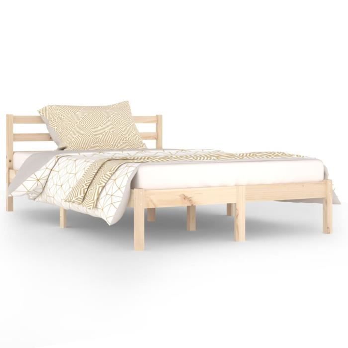 fhe - lits | accessoires - cadre de lit bois de pin massif 120x200 cm - yosoo - dx2443