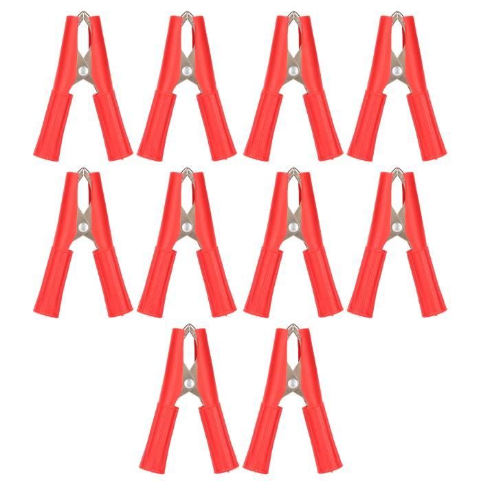 Pinces Crocodiles Pour Chargeur Batterie - Lot - Alliage De Cuivre - Noir/rouge - Neufes Sous Sachet