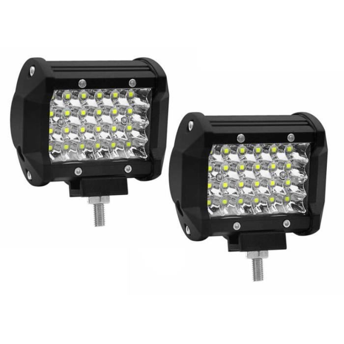 2 Phares LED Travail 7 Pouces 51W - 12V/24V - IP67 - Pour 4x4, Camion, Bateau