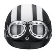 NEUFU Casque de Moto et Velo Scooter Bol Lunettes Retro Style de Vintage UV Goggles Pour Harley Blanc+Clear-1
