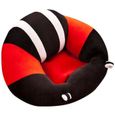 AWY21154-Canapé Siège Chaise Bébé Tout Doux Assis Confort Peluche Jouet Support  pour Fille Garçon dans Maison 3-16 mois Noir et R-1