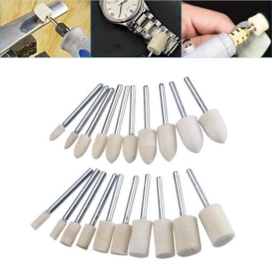 Polissage Montre Lot De 50 Roues De Polissage En Feutre De Laine Avec Tige De 3 Mm Pour Accessoires Rotatifs - Mini Kit De Polissage Pour Montres Et Bijoux Polissage Dremel