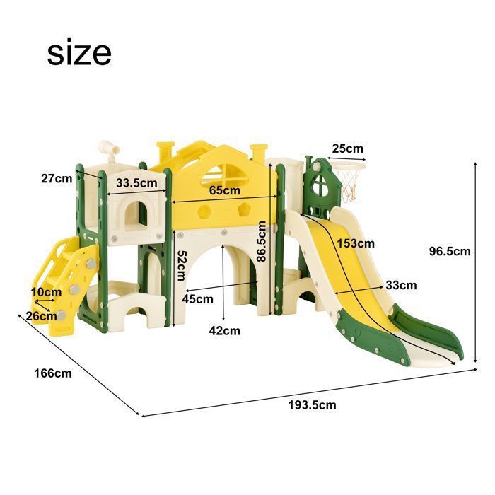 XIF Toboggan Balançoire 4 en 1 pour Enfants Bébé avec Échelle d XIF Toboggan Balançoire 4 en 1 pour Enfants Bébé avec Échelle d