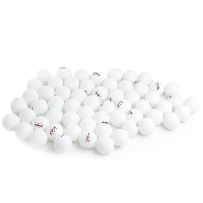 Relaxdays 100x balles de bière-Pong, en Plastique (PP), sans Inscription, diamètre de Chaque : 40 mm, Blanches