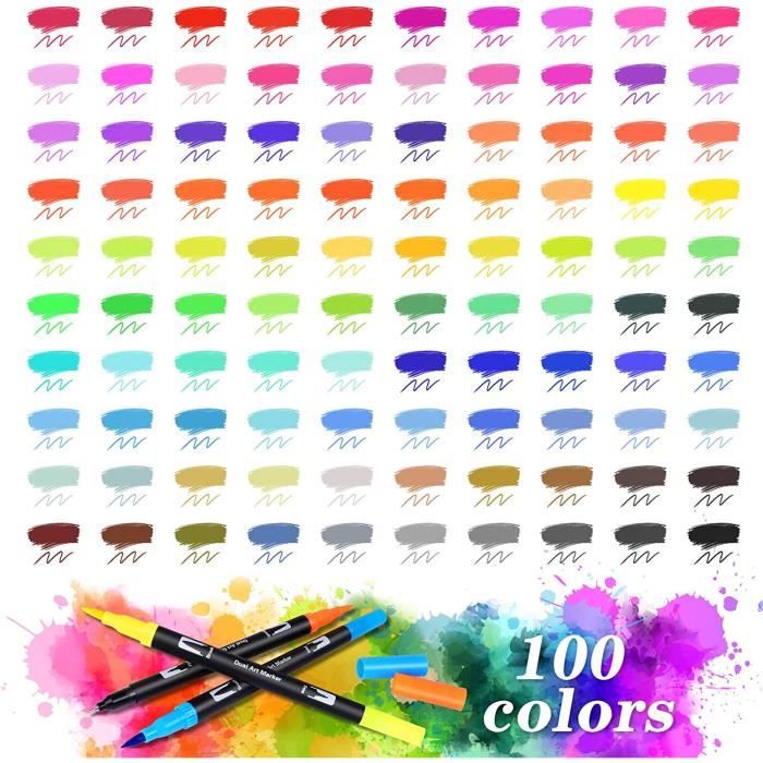 Stylos Feutres double pointe pour aquarelle dessin coloriage croquis Stylos Feutres double pointe pour aquarelle dessin coloriage croquis