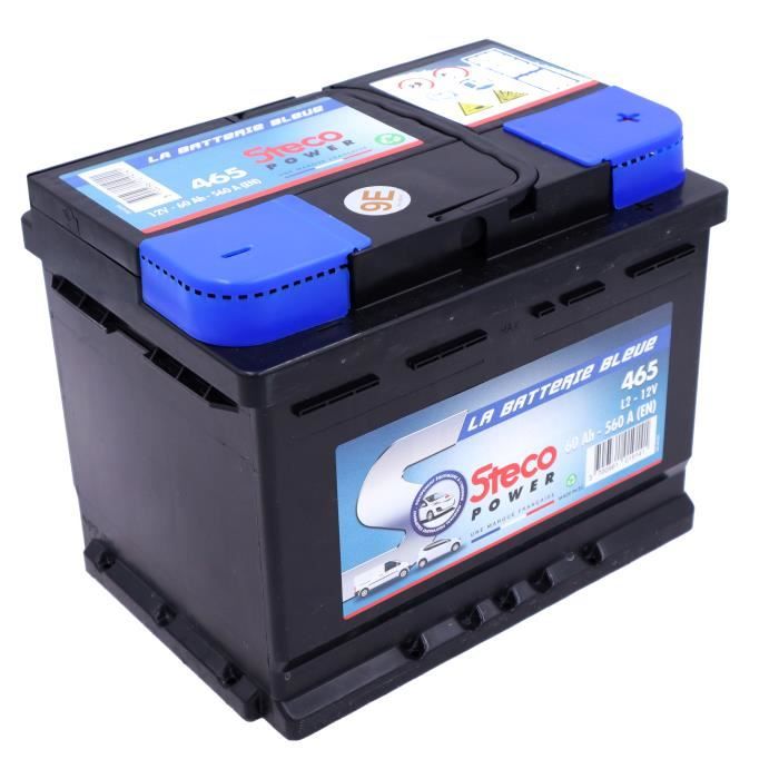 Batterie 12V 60Ah 560A 242x175x190 Gamme Bleue STECOPOWER - 465