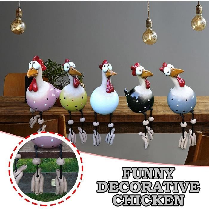 Statue Décorative Coq En Résine - Pour Jardin Extérieur Ou Intérieur, Design Détaillé, Noir