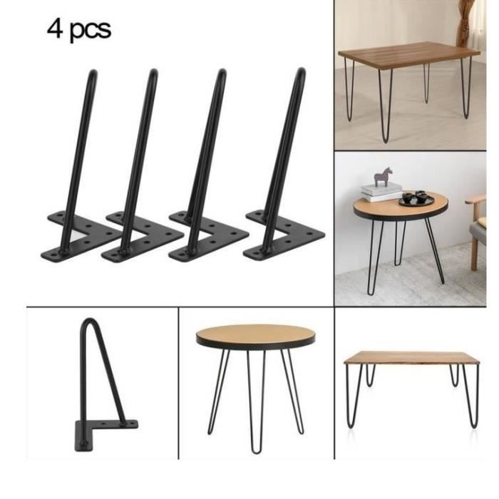 Table Rustique Fait Main – Pieds Épingle à Cheveux – Finition Naturelle – Bois Massif 120x65cm