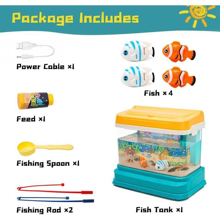 Playlearn Mini Aquarium Aquarium Artificiel avec Poissons en Mouvement Playlearn Mini Aquarium Aquarium Artificiel avec Poissons en Mouvement