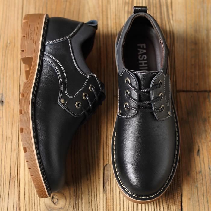 Richelieu Homme Lacet Chaussure Cuir Adulte Homme Noir