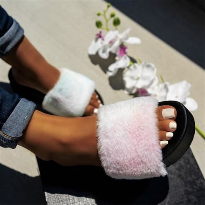 Sandale a fourrure femme best sale