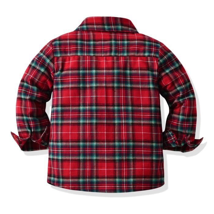 Chemise Carreaux Garcon Manches Longues Casual Chemise Enfant