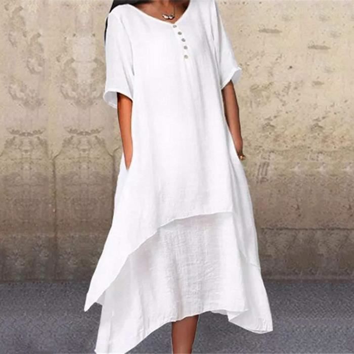 Robe blanche shop longue pas cher
