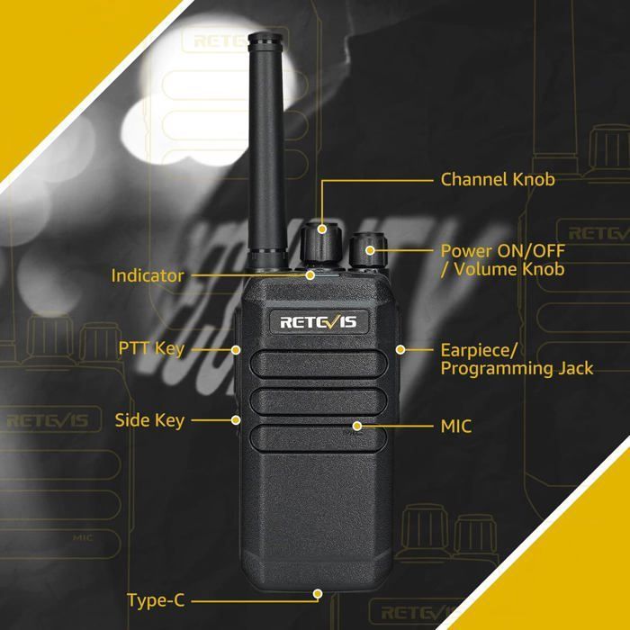 Retevis RT40 Talkie Walkie, PMR446 Ham Radio Bidirectionnelle Portable ...