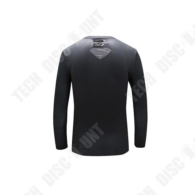 DC Comics Superman Silver Logo T-shirt de compression athlétique pour homme, Noir, Petit
