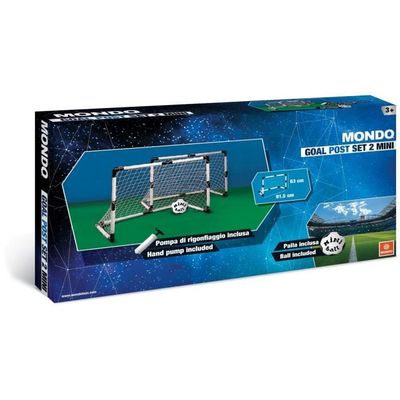 HOMCOM Set de 2 mini cages de foot but de football pour enfants ballon et pompe inclus cadre métal entranînement extérieur 78 x 46 x 56 cm blanc