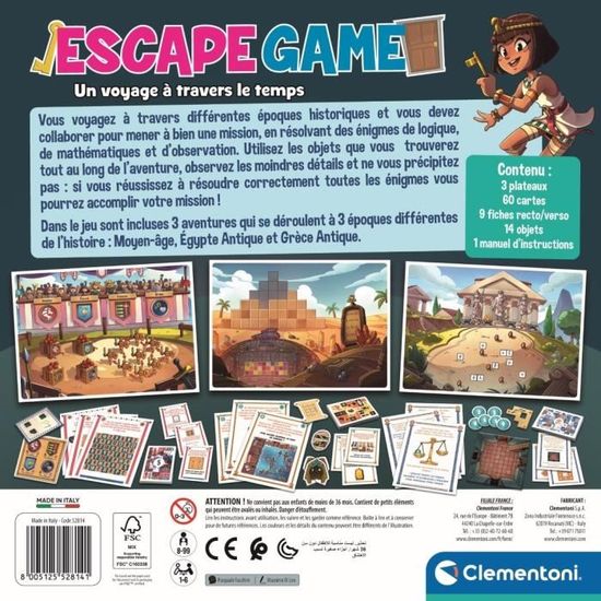 Clementoni - Escape Game - Un Voyage À Travers le Temps