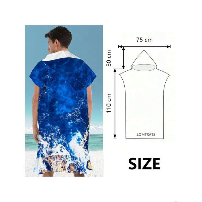 Peignoir de bain à capuche et séchage rapide pour adulte, unisexe